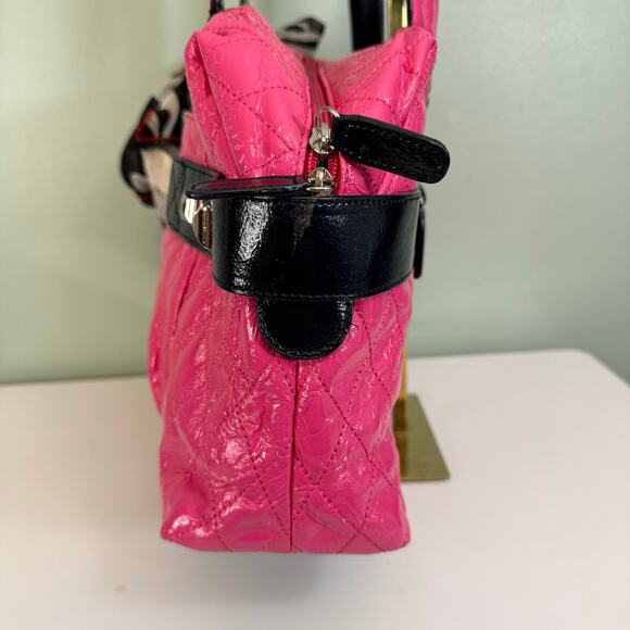 Original by Sharif 1827 Satchel Shoulder Bag Pink Barbiecore Quilted Elegant - Picture 6 of 15